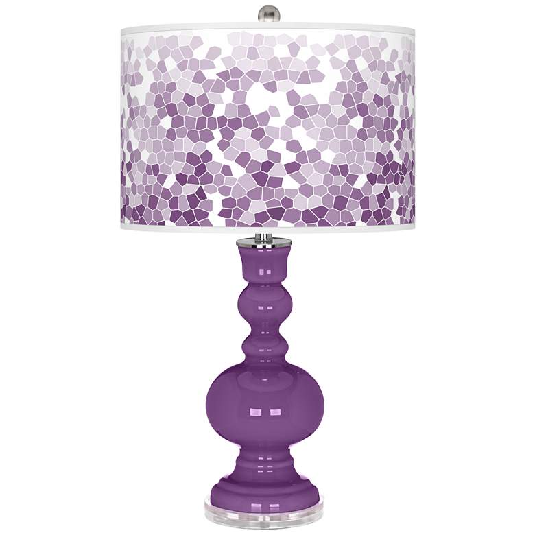 Image 1 Passionate Purple Mosaic Giclee Apothecary Table Lamp
