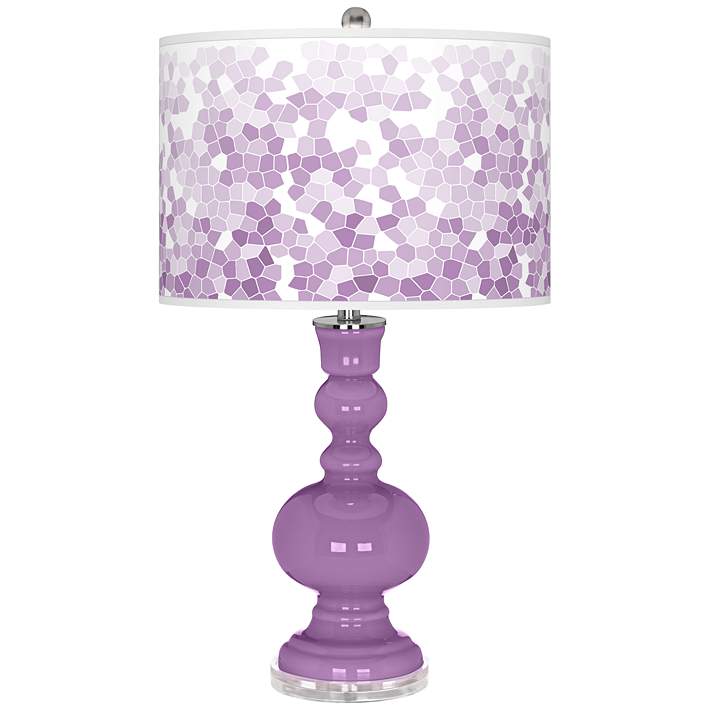African Violet Mosaic Giclee Apothecary, African Style Table Lamps