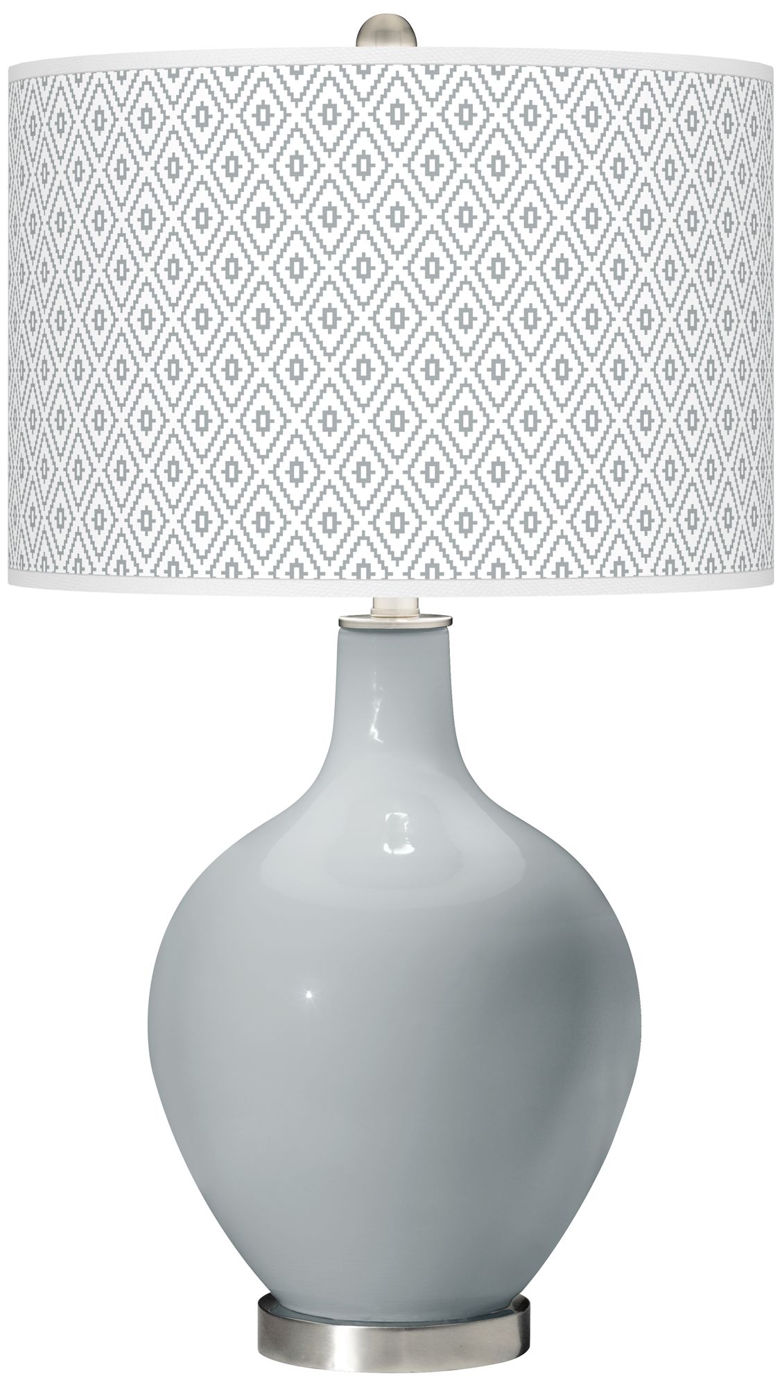 Uncertain Gray Diamonds Ovo Table Lamp