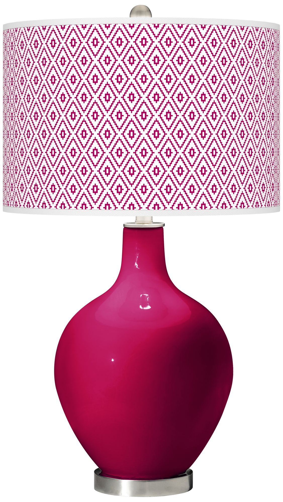 French Burgundy Diamonds Ovo Table Lamp