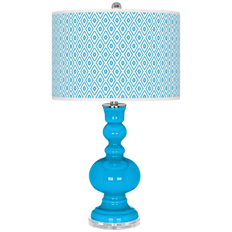 Sky Blue Diamonds Apothecary Table Lamp
