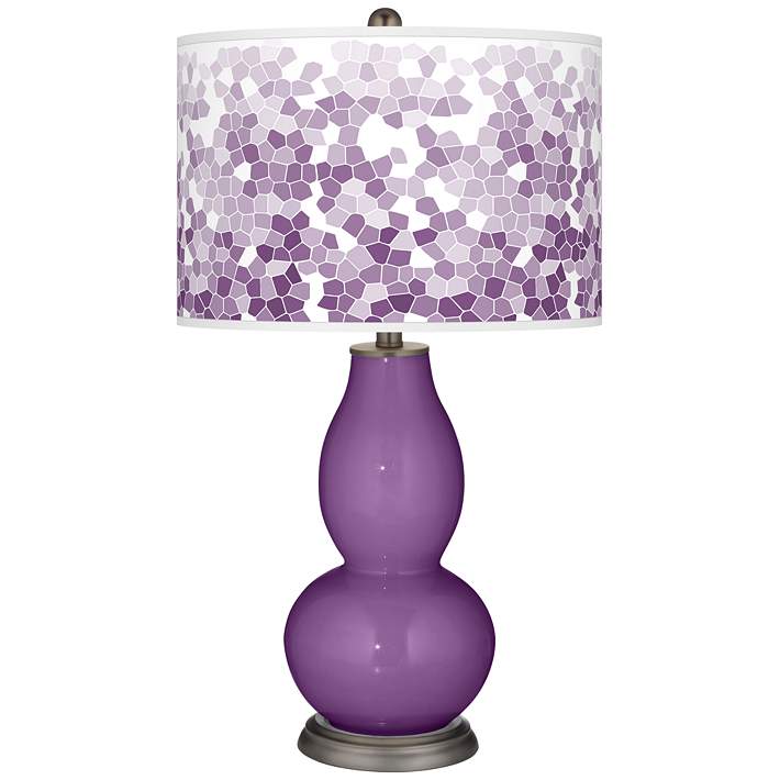 Passionate Purple Mosaic Giclee Double, Purple Touch Table Lamps