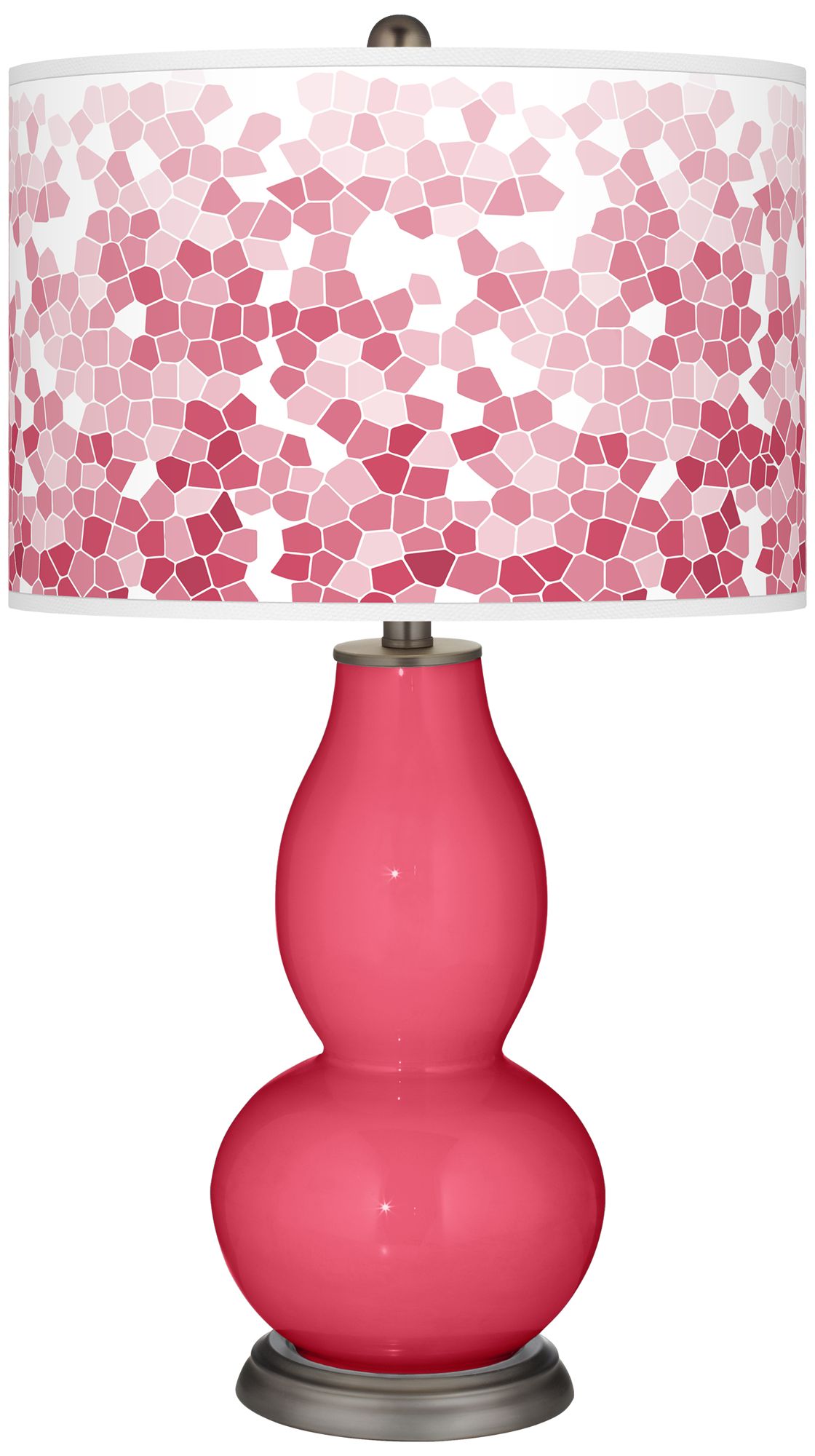 Eros Pink Mosaic Giclee Double Gourd Table Lamp
