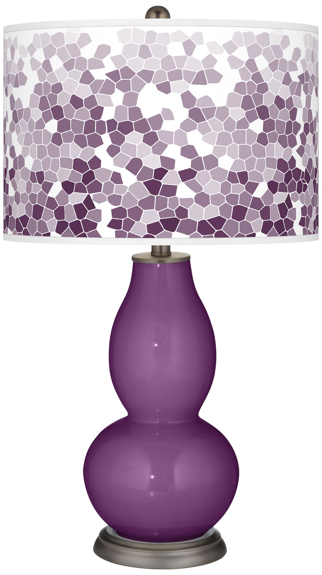 Kimono Violet Mosaic Giclee Double Gourd Table Lamp