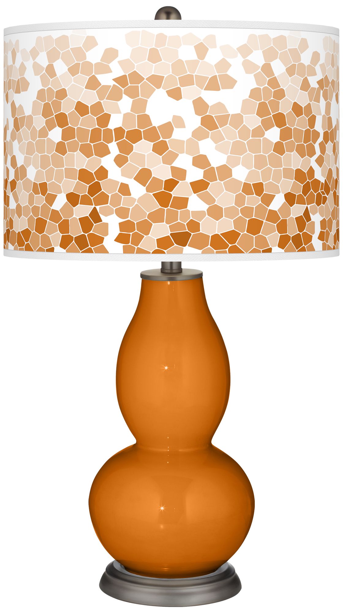 Cinnamon Spice Mosaic Giclee Double Gourd Table Lamp