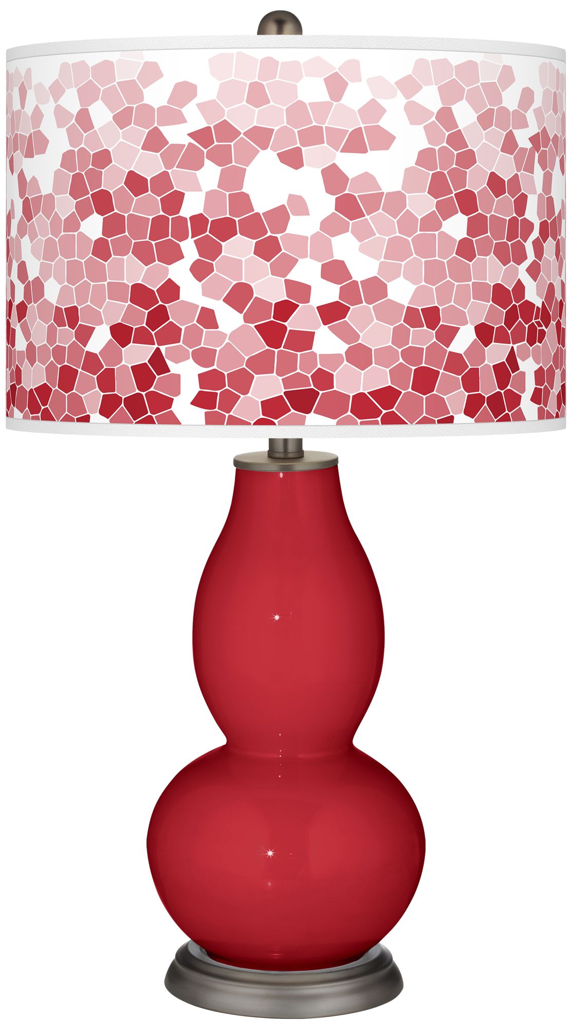 Ribbon Red Mosaic Giclee Double Gourd Table Lamp