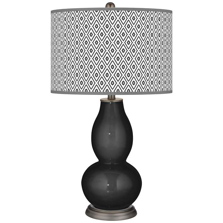 Tricorn Black Diamonds Double Gourd Table Lamp - #62N70 | Lamps Plus