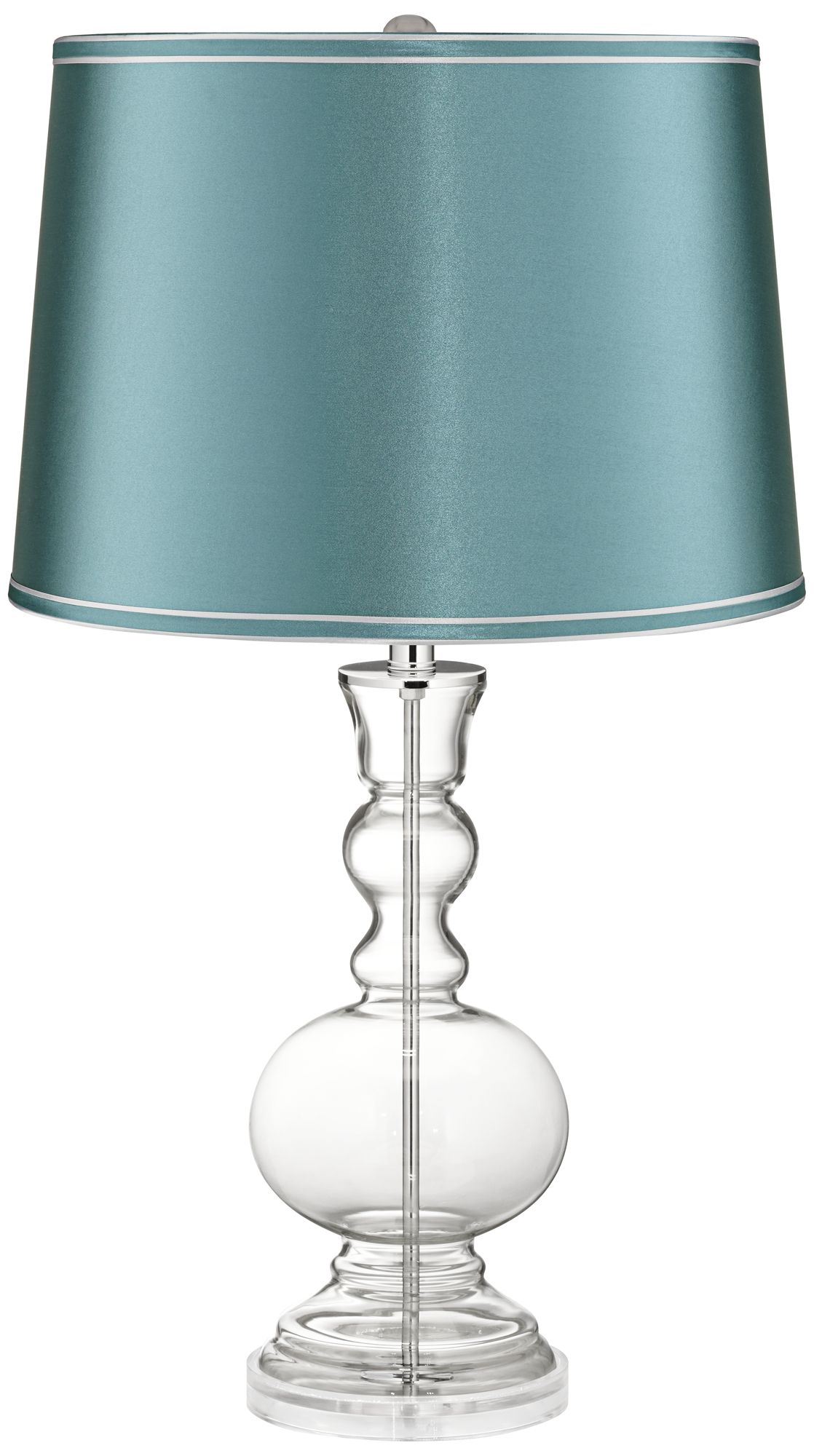 teal glass lamp base