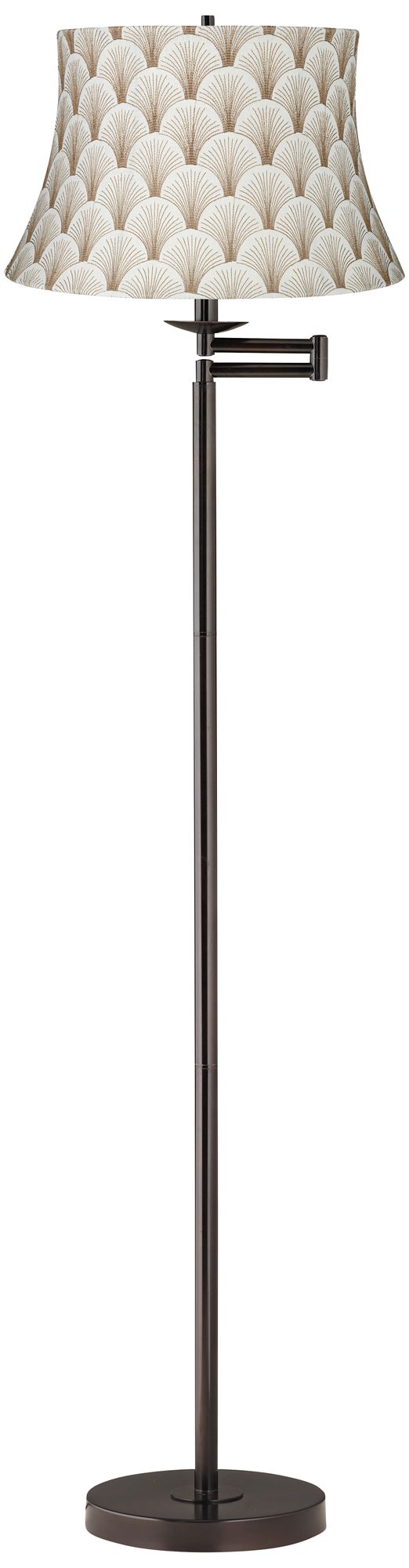 Boden Mocha Shade Bronze Swing Arm Floor Lamp