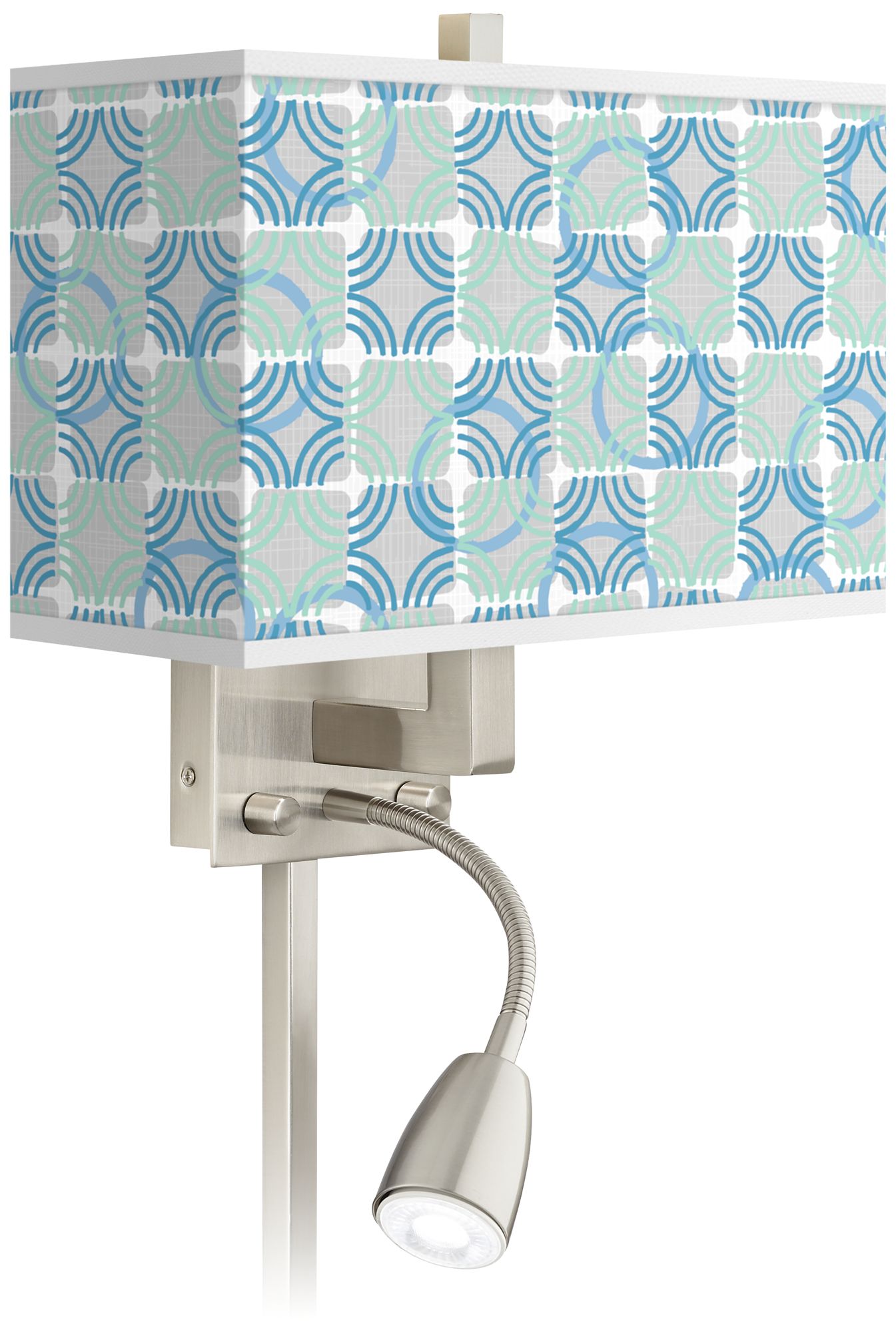 Deco Circles Giclee Glow LED Reading Light Plug-In Sconce