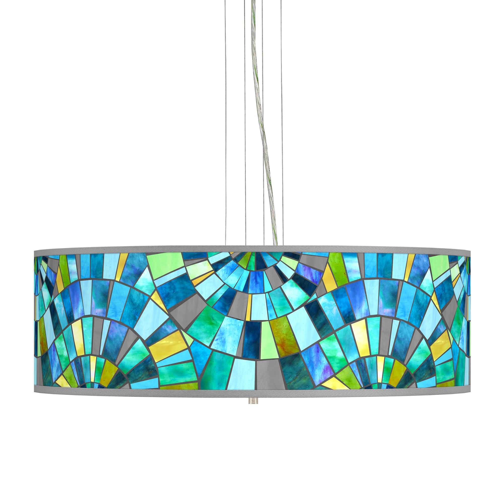 Lagos Mosaic Giclee 24" Wide 4-Light Pendant Chandelier