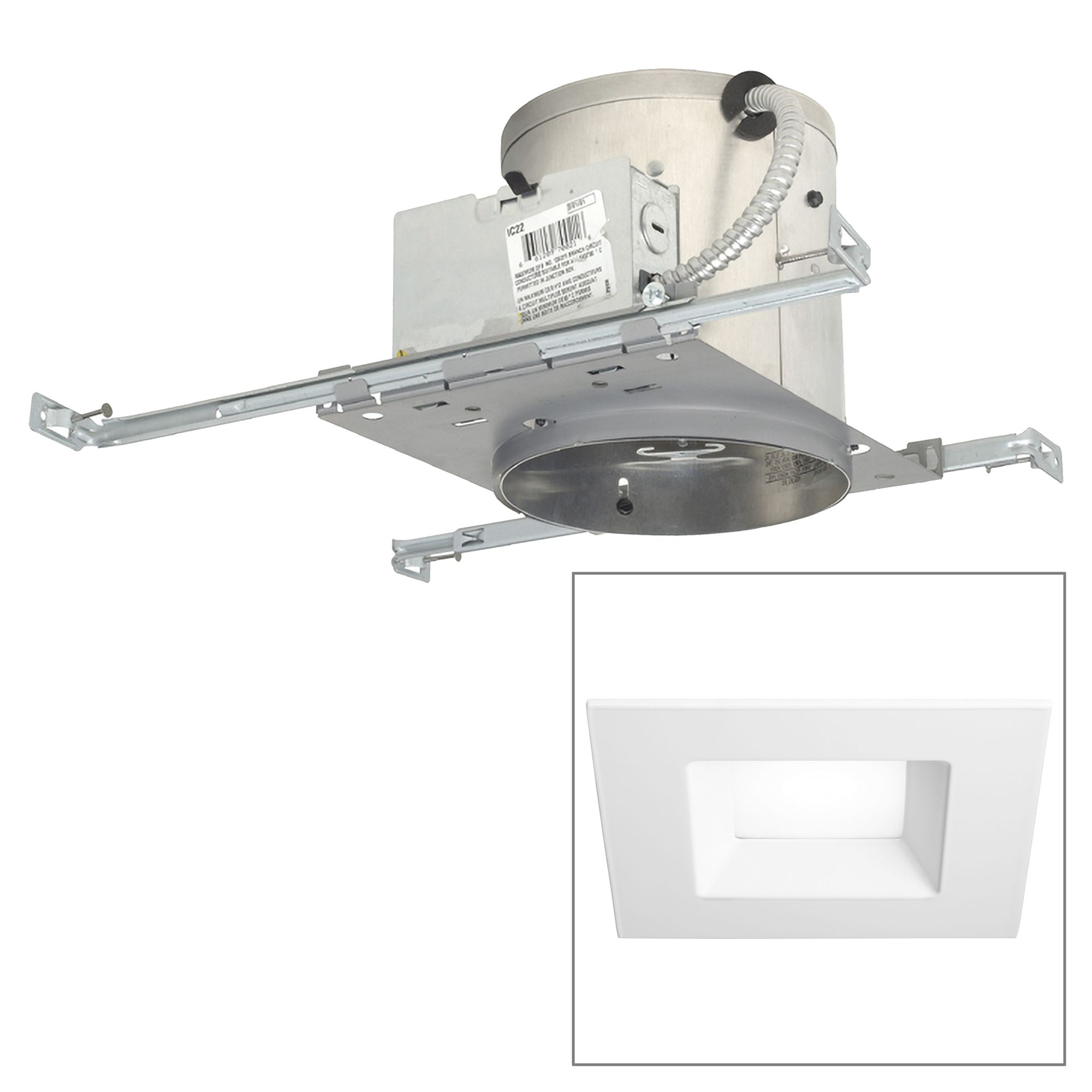 6" IC New Construction 15W 900 Lumen LED Recessed Light Kit