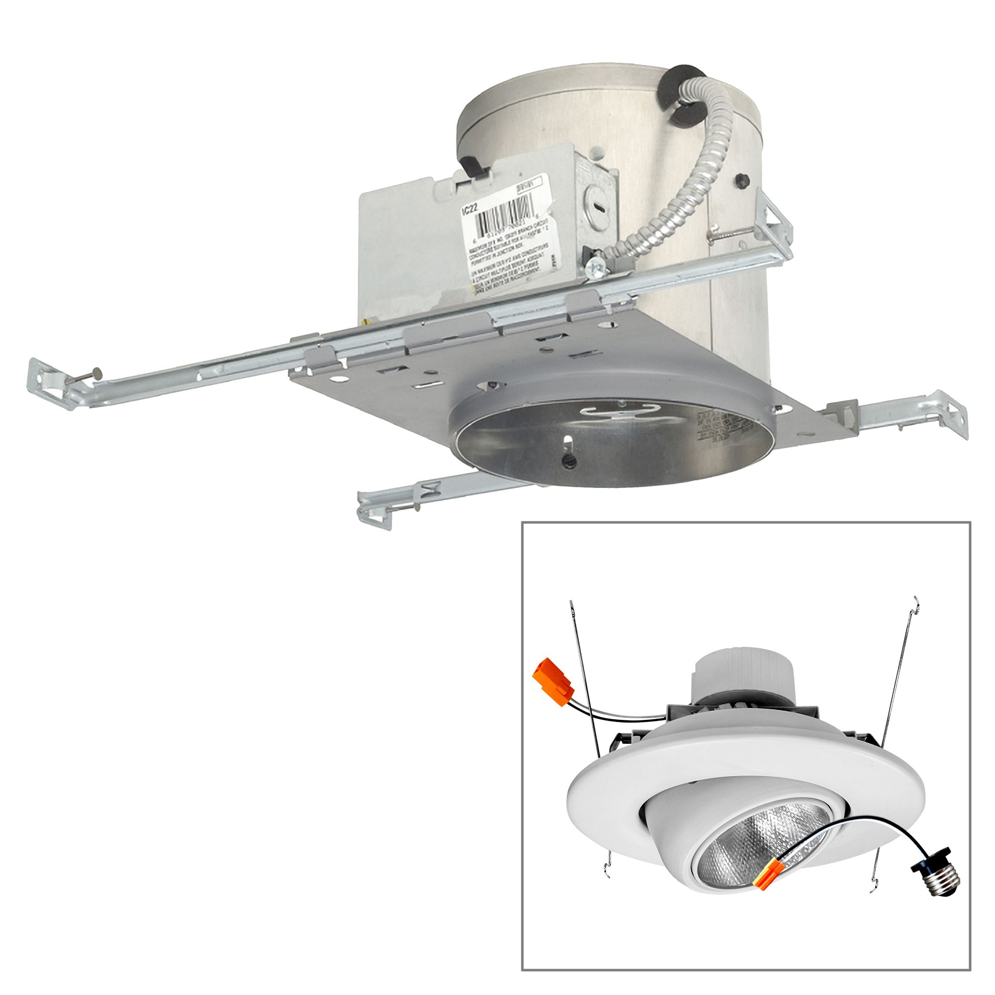 6" IC New Construction 19W LED Complete Recessed Light Kit