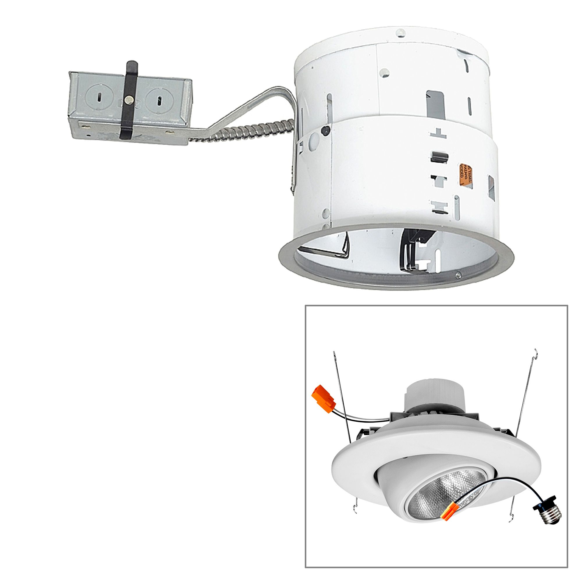 6" Non-IC Remodel 19 Watt LED Complete Recessed Light Kit