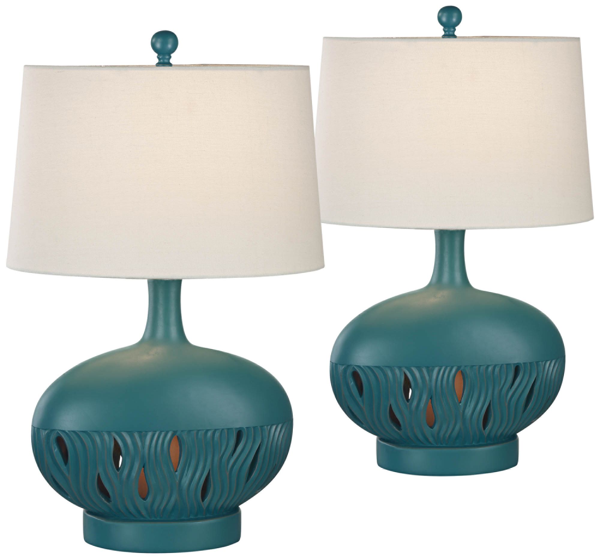 Brooke Largo Blue Night Light Table Lamps Set of 2