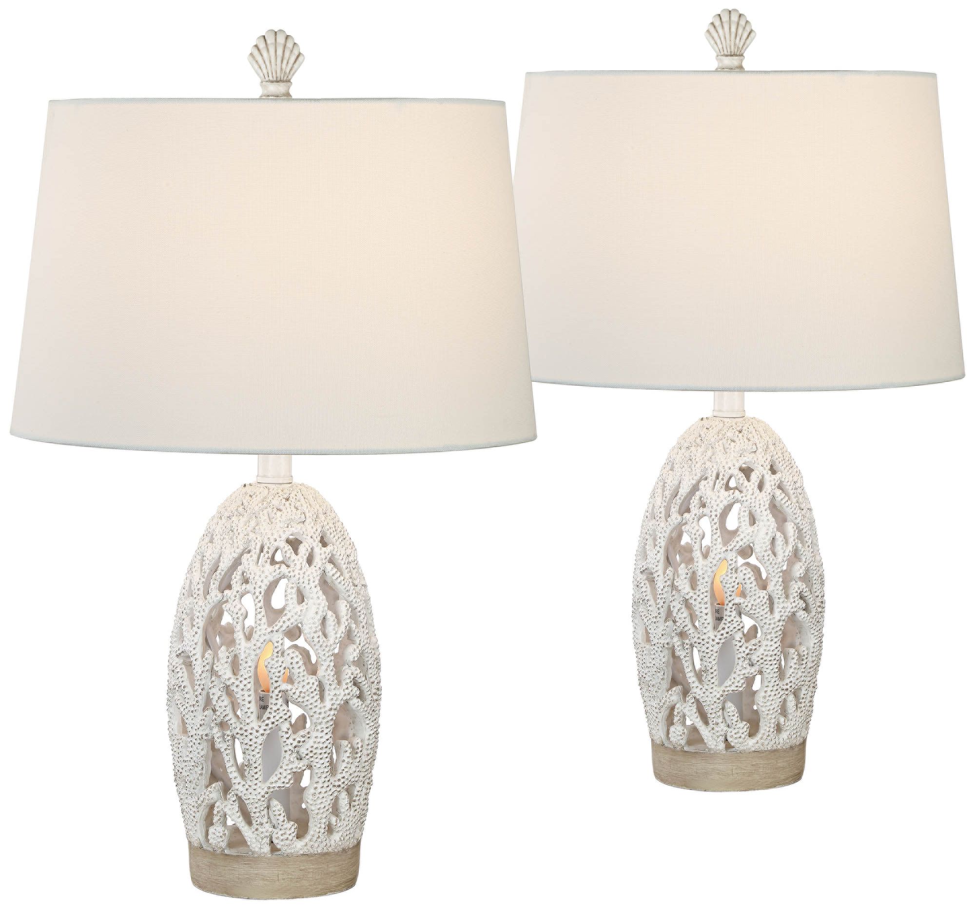 white coral table lamp