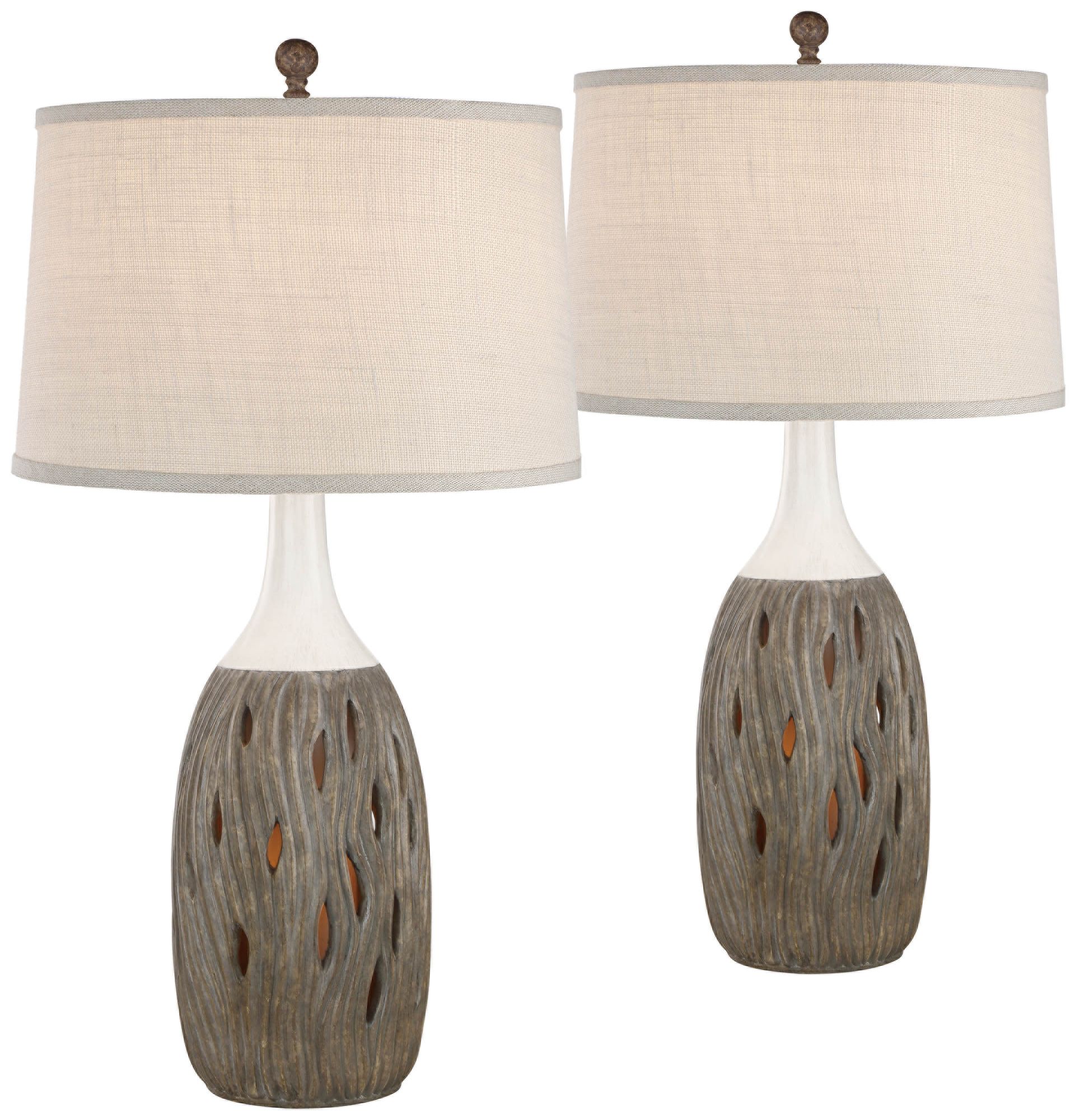 Omura Modern Husk Night Light Table Lamps Set of 2