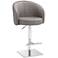 Chase Gray Faux Leather Swivel Adjustable Bar Stool