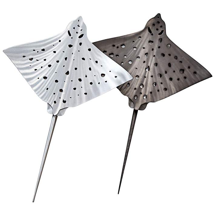 Eagle Rays Pair 30 High Outdoor Metal Wall Art 62w09 Lamps Plus