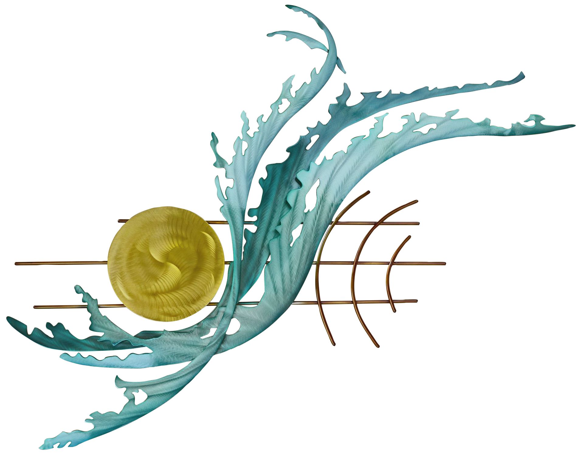 Sunrise Waves 43" Wide Outdoor Metal Wall Art