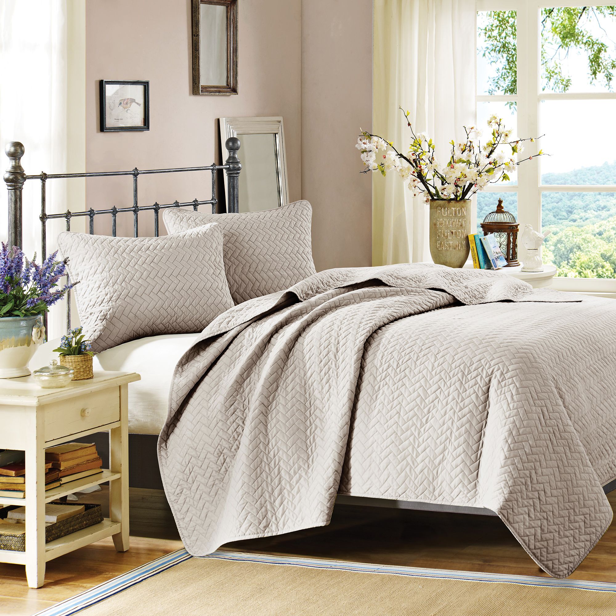 Hampton Hill Velvet Touch Linen 3-Piece Coverlet Set 