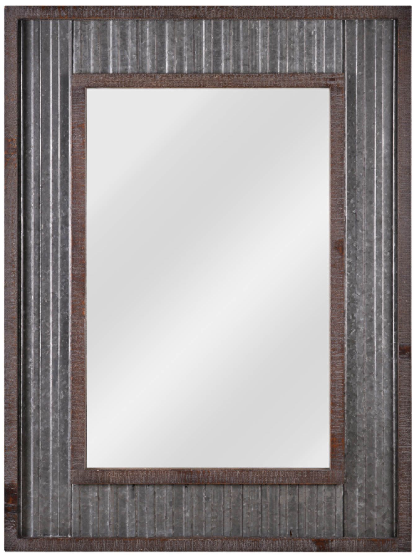 Westbend Galvanized w/ Distressed Wood 30" x 40" Wall Mirror