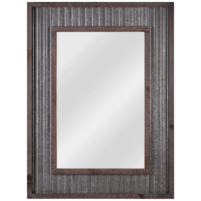 Westbend Galvanized w/ Distressed Wood 30&quot; x 40&quot; Wall Mirror