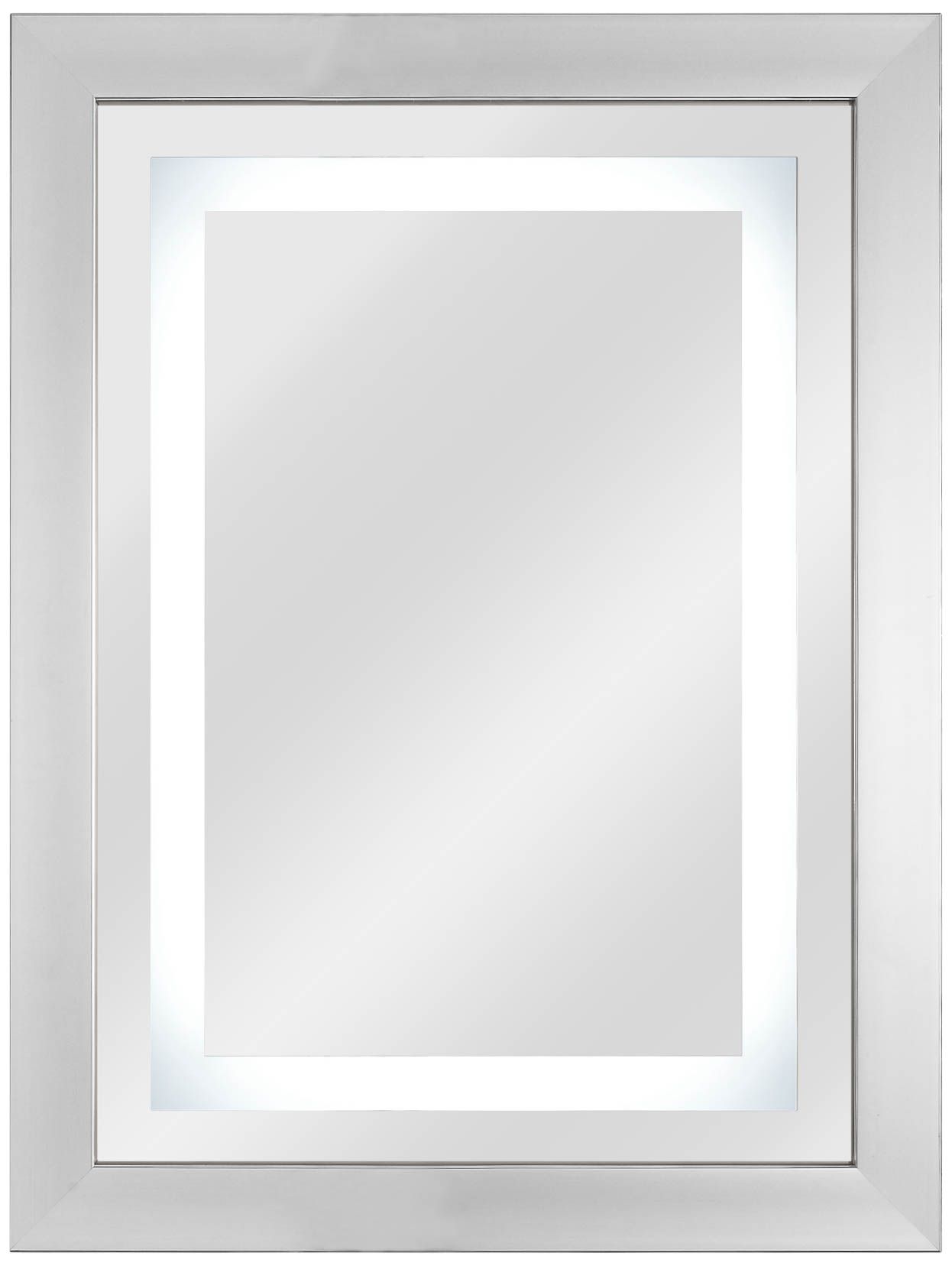 Gaper Brushed Nickel 23 3/4" x 31 1/2" LED Wall Mirror