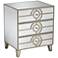 Janine 21 1/2" Wide Mirrored  3-Drawer Art Deco Side Table