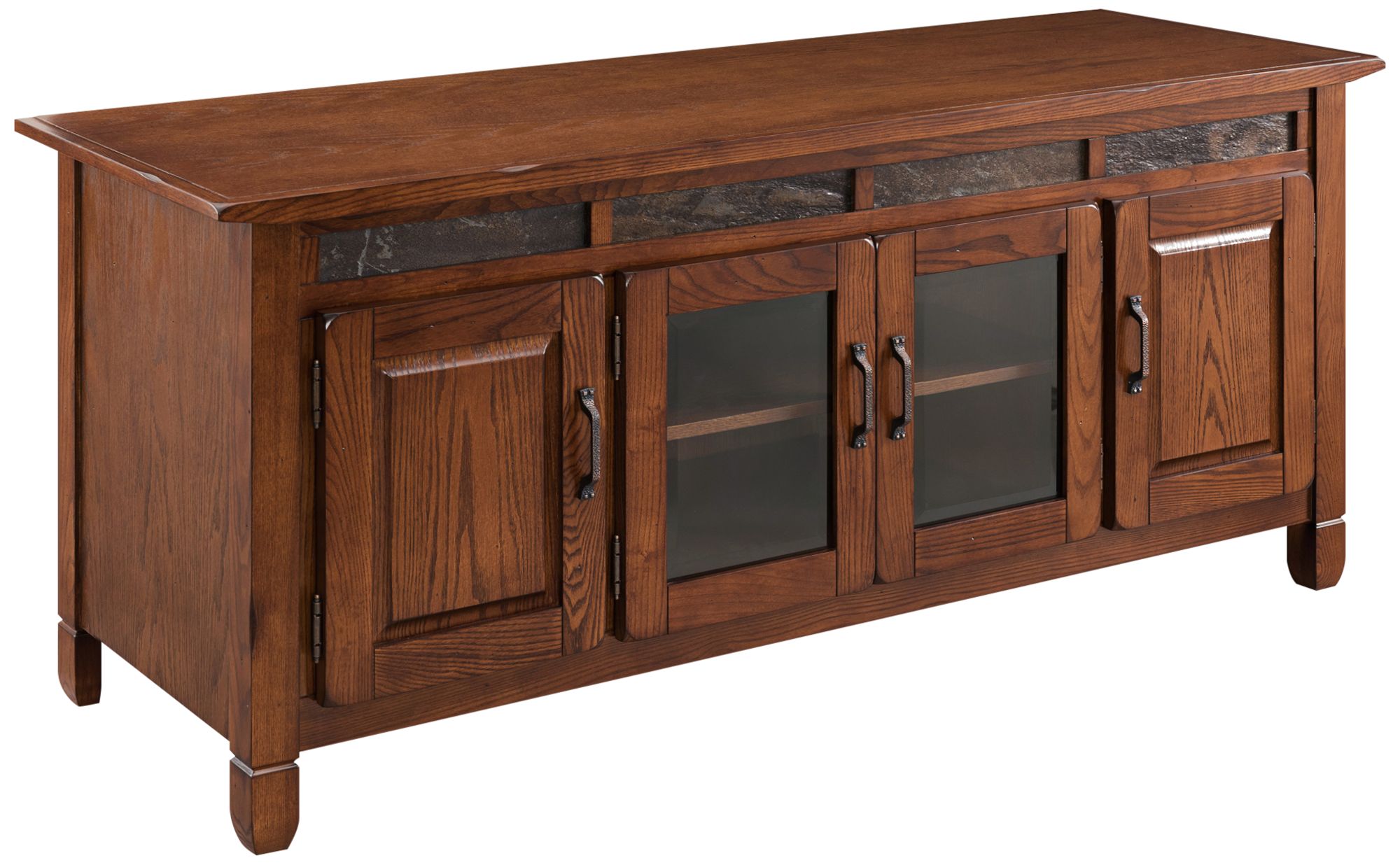 Rustic Autumn 60" Wide TV Media Console with Slate Tiles 62Y26