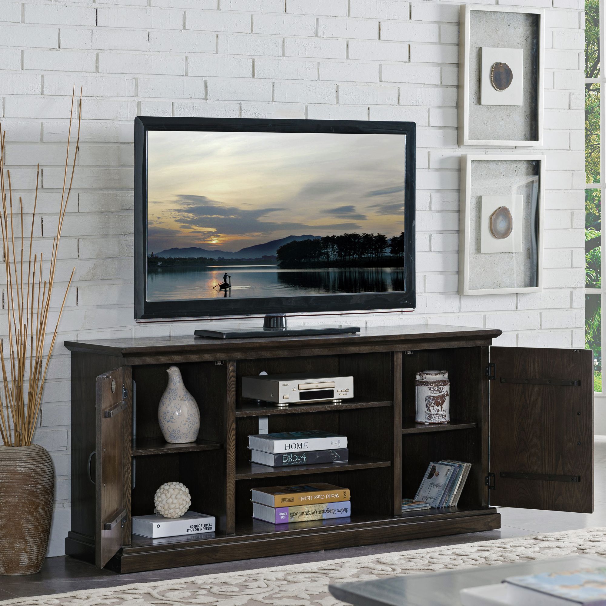 Hunt Club 54" Wide Rustic Oak 2-Door TV Console