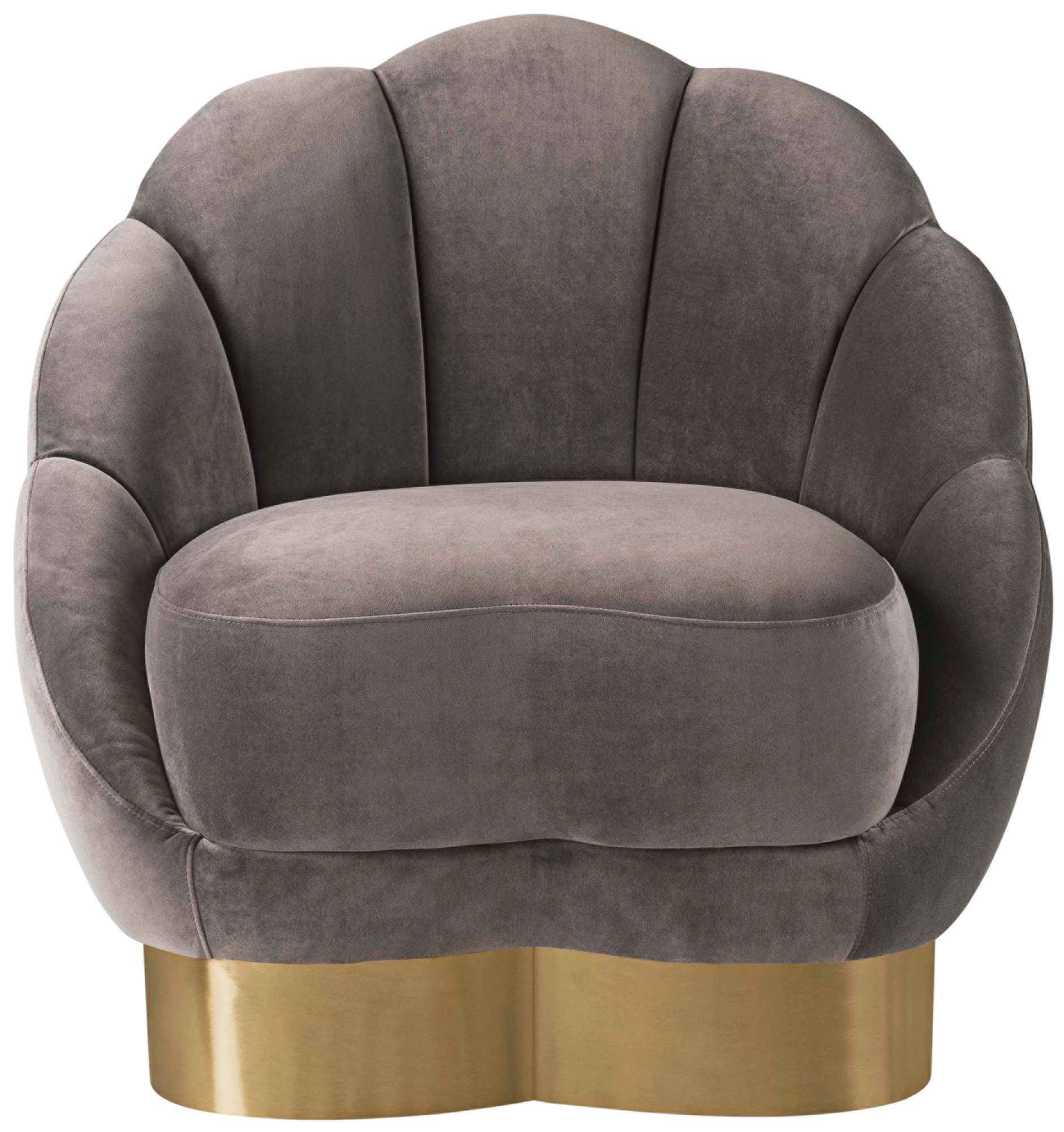 Bloom Light Gray Velvet Channel Tufted Accent Chair