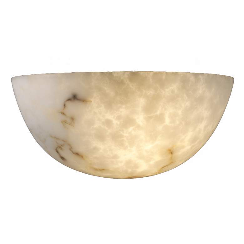 Quarter Sphere 13 1/2&quot; Wide Faux Alabaster Wall Sconce