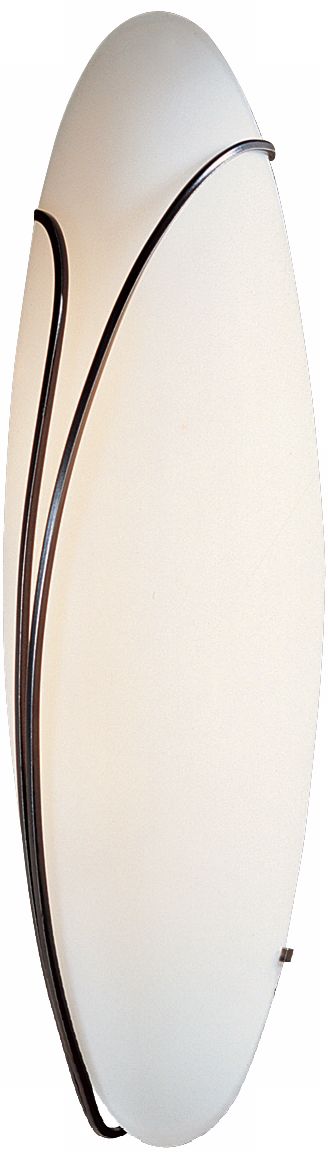Oval Reed Left Opal Glass 20" High Wall Sconce
