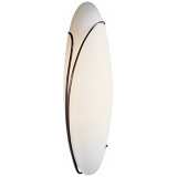 Oval Reed Left Opal Glass 20&quot; High Wall Sconce