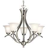 Dover Collection 24&quot;W Brushed Nickel Five Light Chandelier