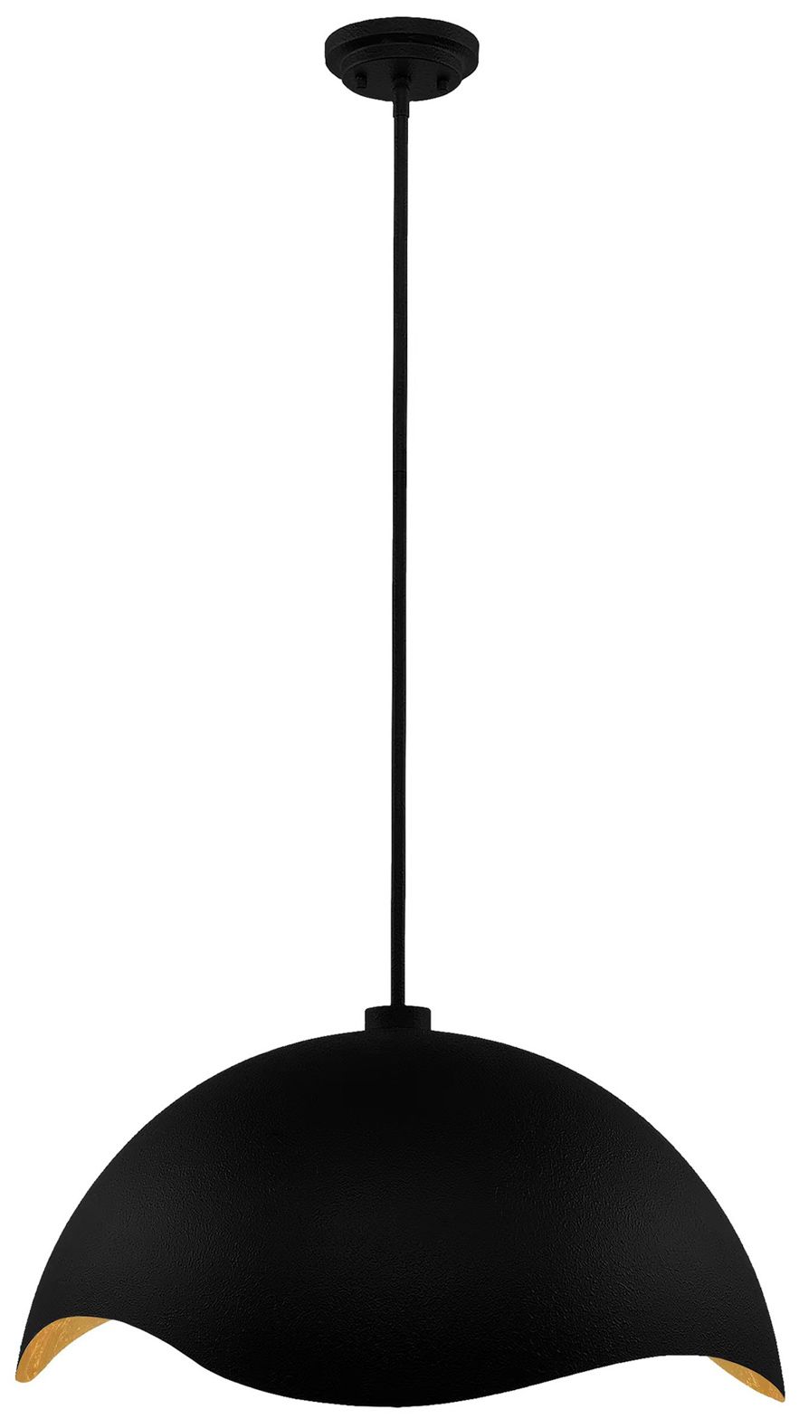 George Kovacs Eclos 1-light 23.88-inch Sand Black With Gold Leaf Pendant