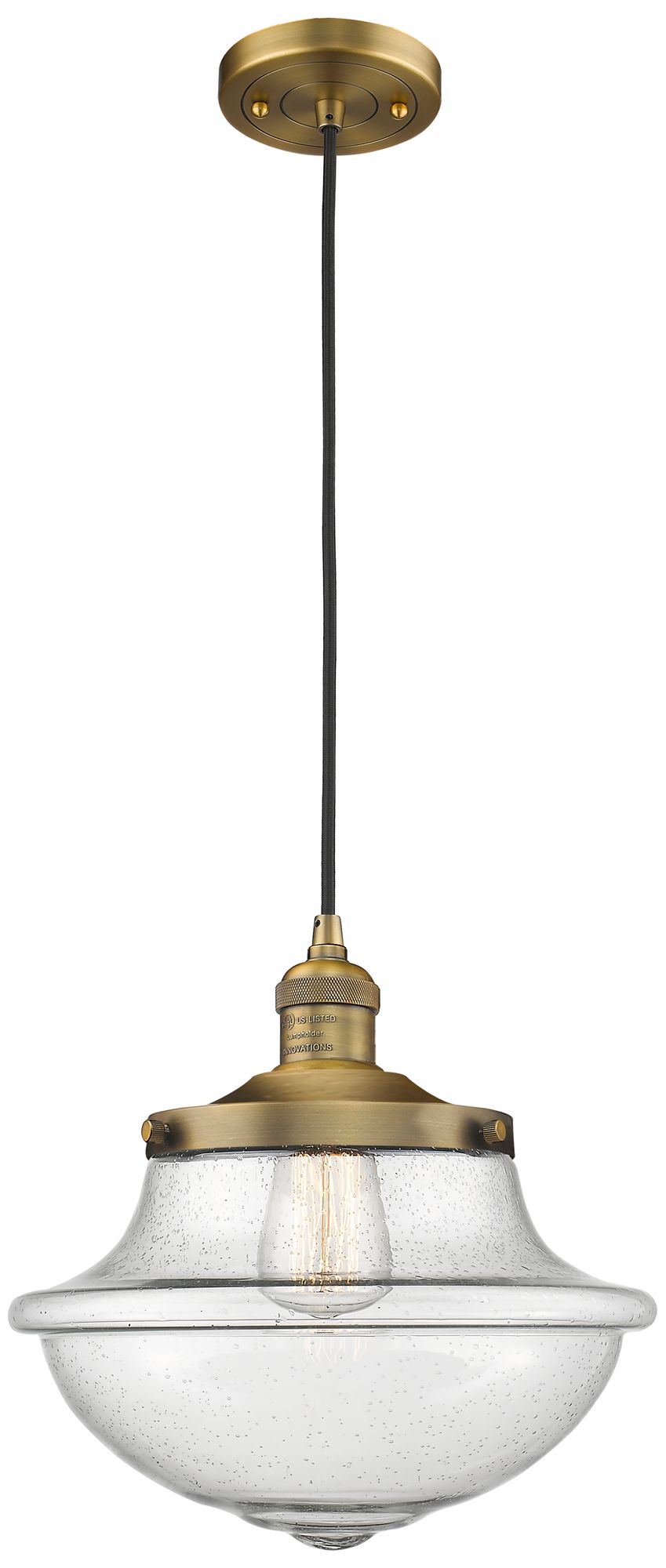 Innovations Lighting Franklin Restoration Oxford 12" Led Mini Pendant - Brushed Brass - See In Gold