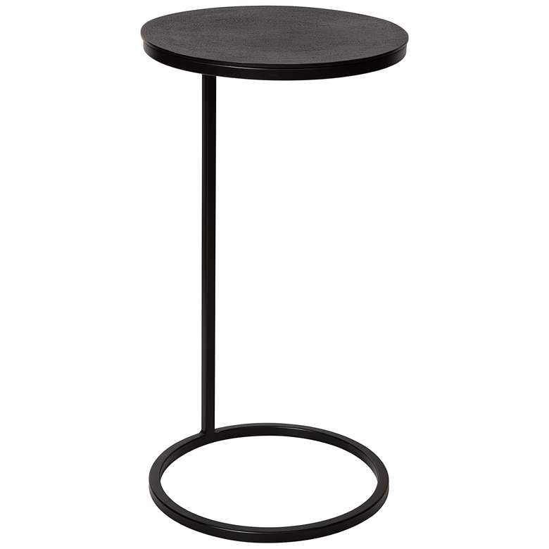 Uttermost Brunei 12 1/2&quot; Wide Aged Black and Bronze Round Accent Table