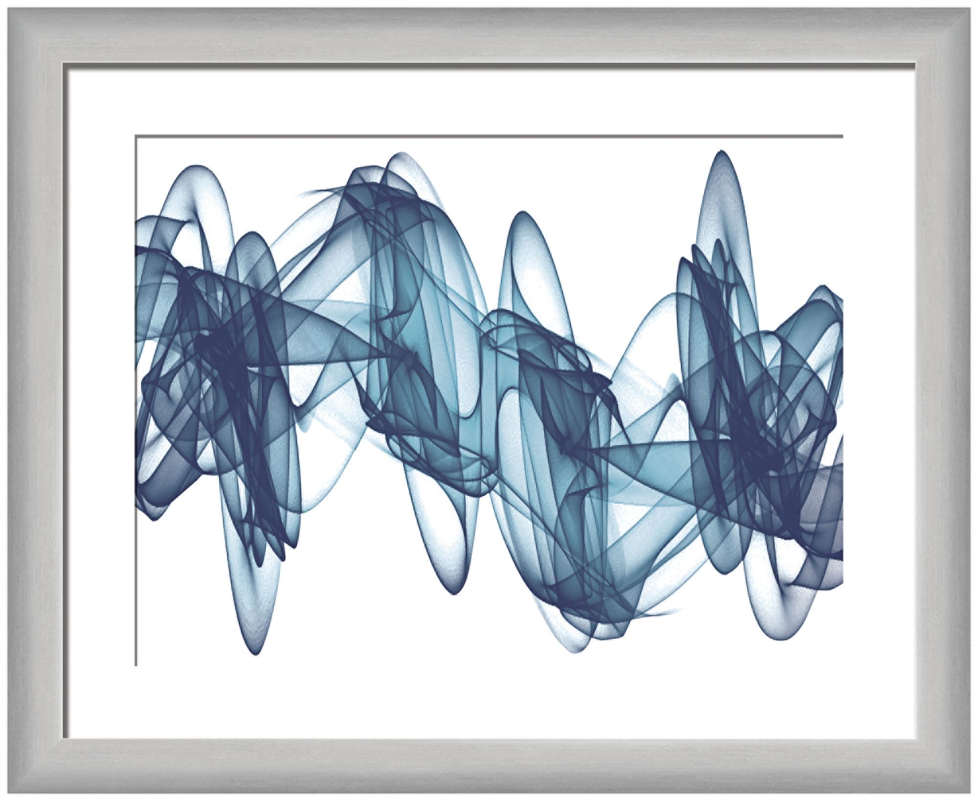 Swirling Blue 22" Wide Framed Giclee Wall Art