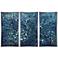Blue Pebble 40" High Triptych Framed Canvas Wall Art