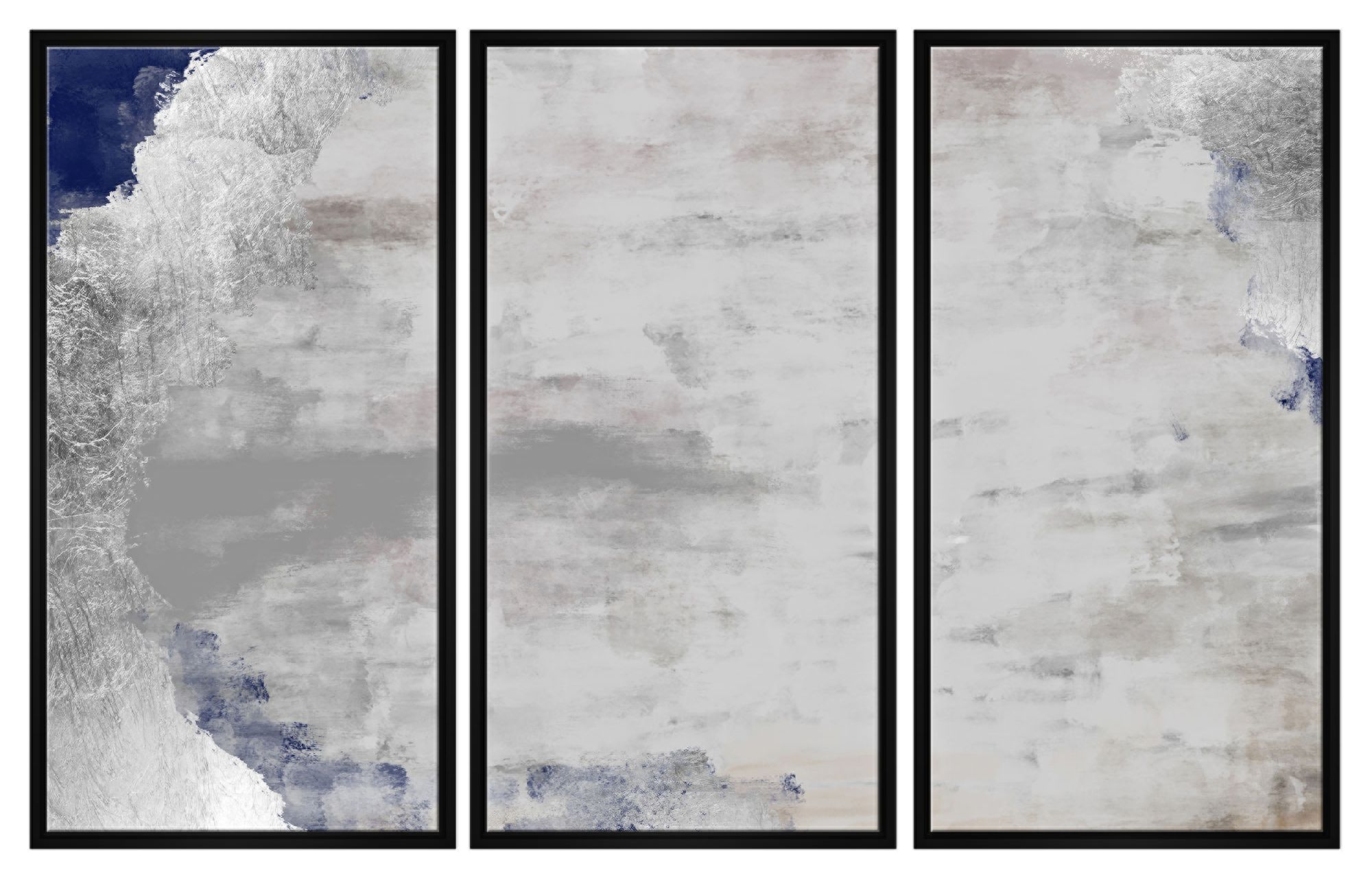 Through the Clouds 40"H Triptych Framed Canvas Wall Art