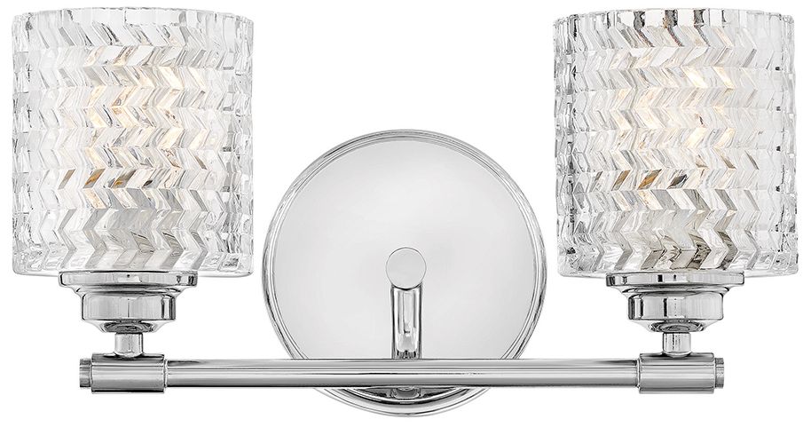 Hinkley Elle 7 1/2"H Chrome and Glass 2-Light Wall Sconce