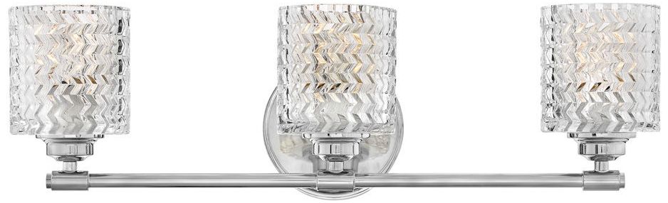 Hinkley Elle 27" Wide Chrome and Glass 3-Light Bath Light
