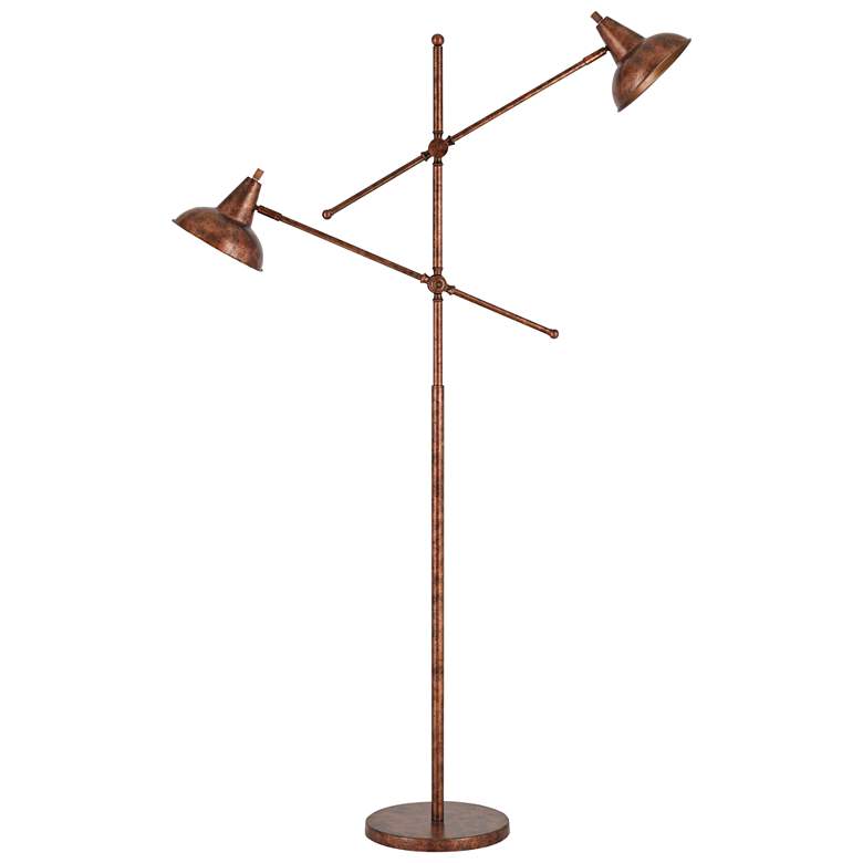 Image 2 Canterbury Rust Metal 2-Light Adjustable Floor Lamp