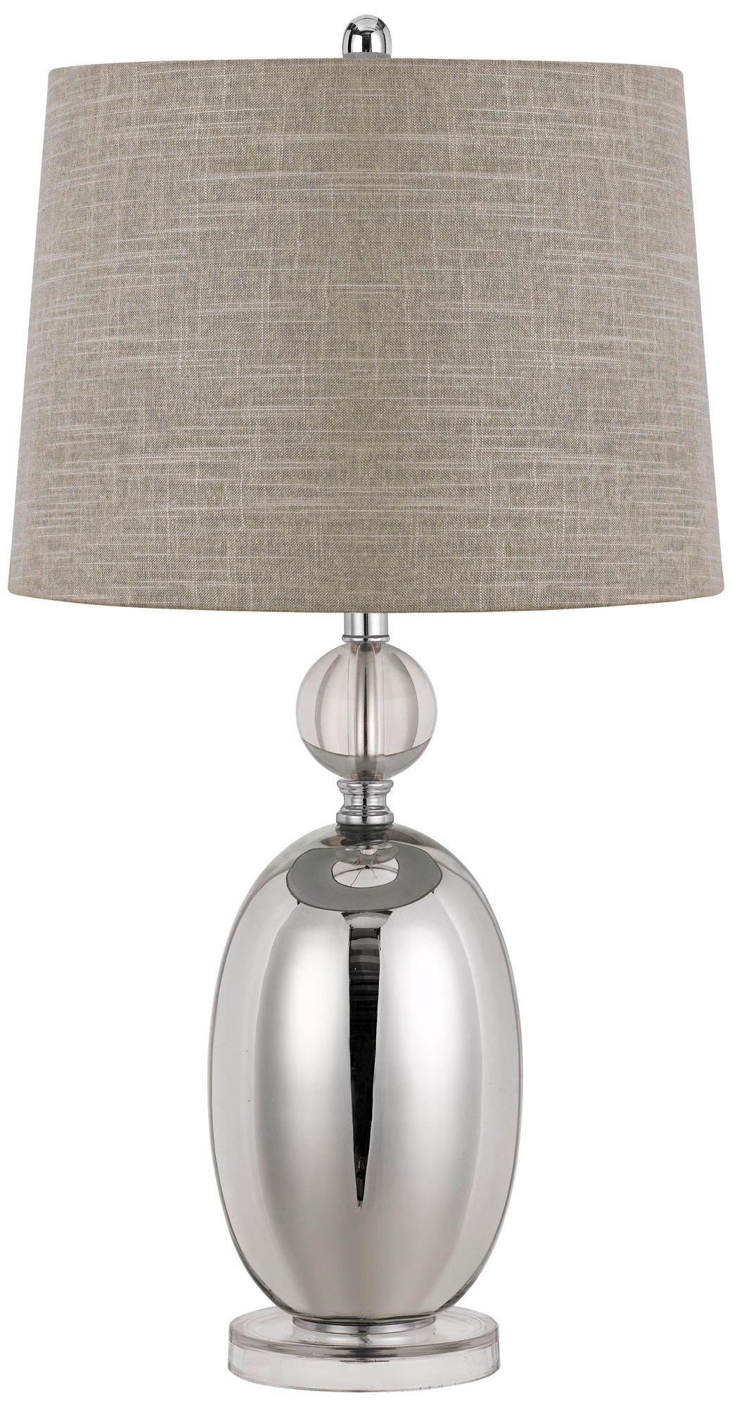Perth Glass Table Lamp with Dark Gray Shade 63J97 Lamps Plus