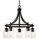 Caleb 23 3/4" Wide Bronze and Glass 5-Light Chandelier