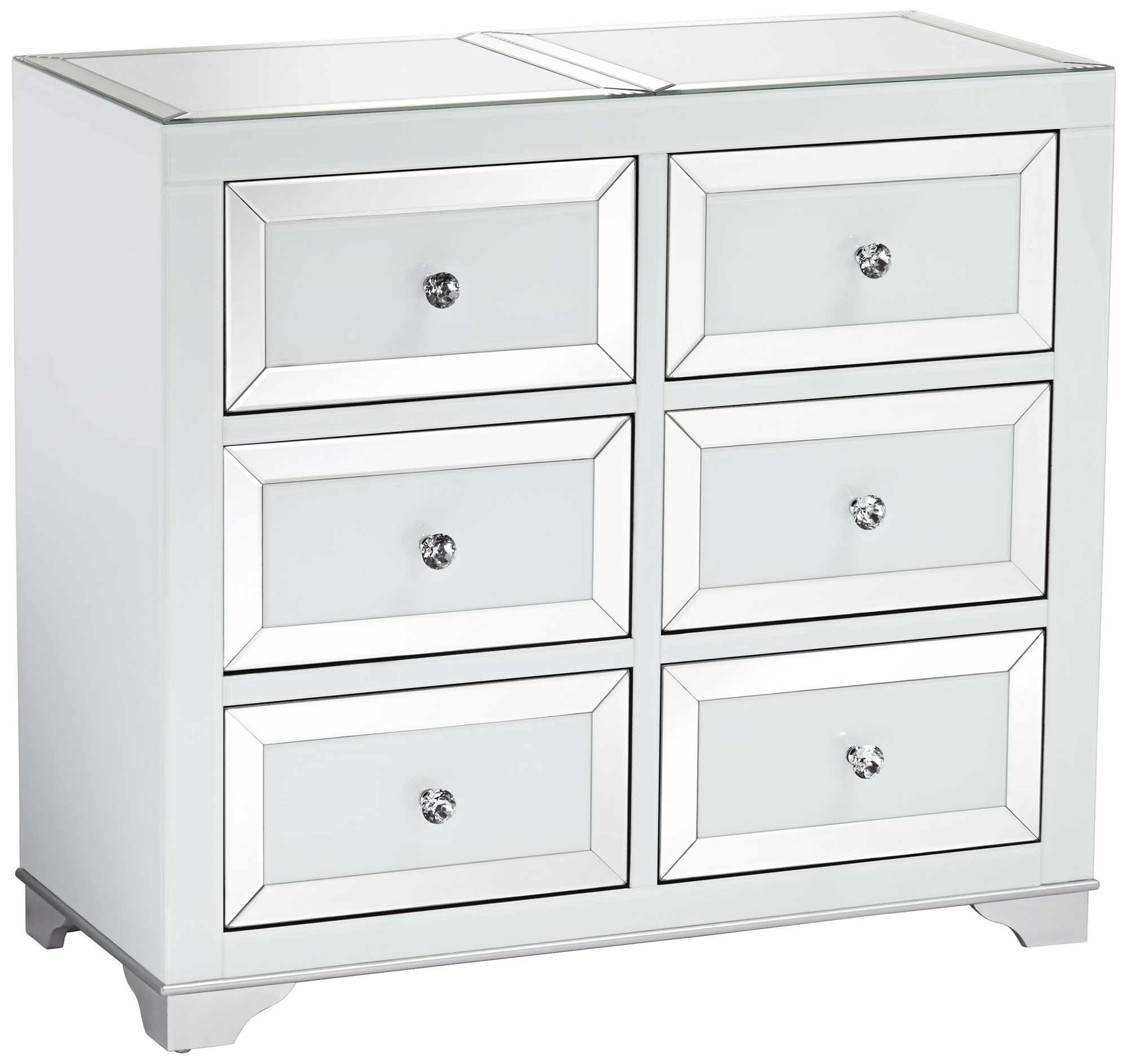 Addison White Mirrored 6-Drawer Chest - #63K49 | Lamps Plus