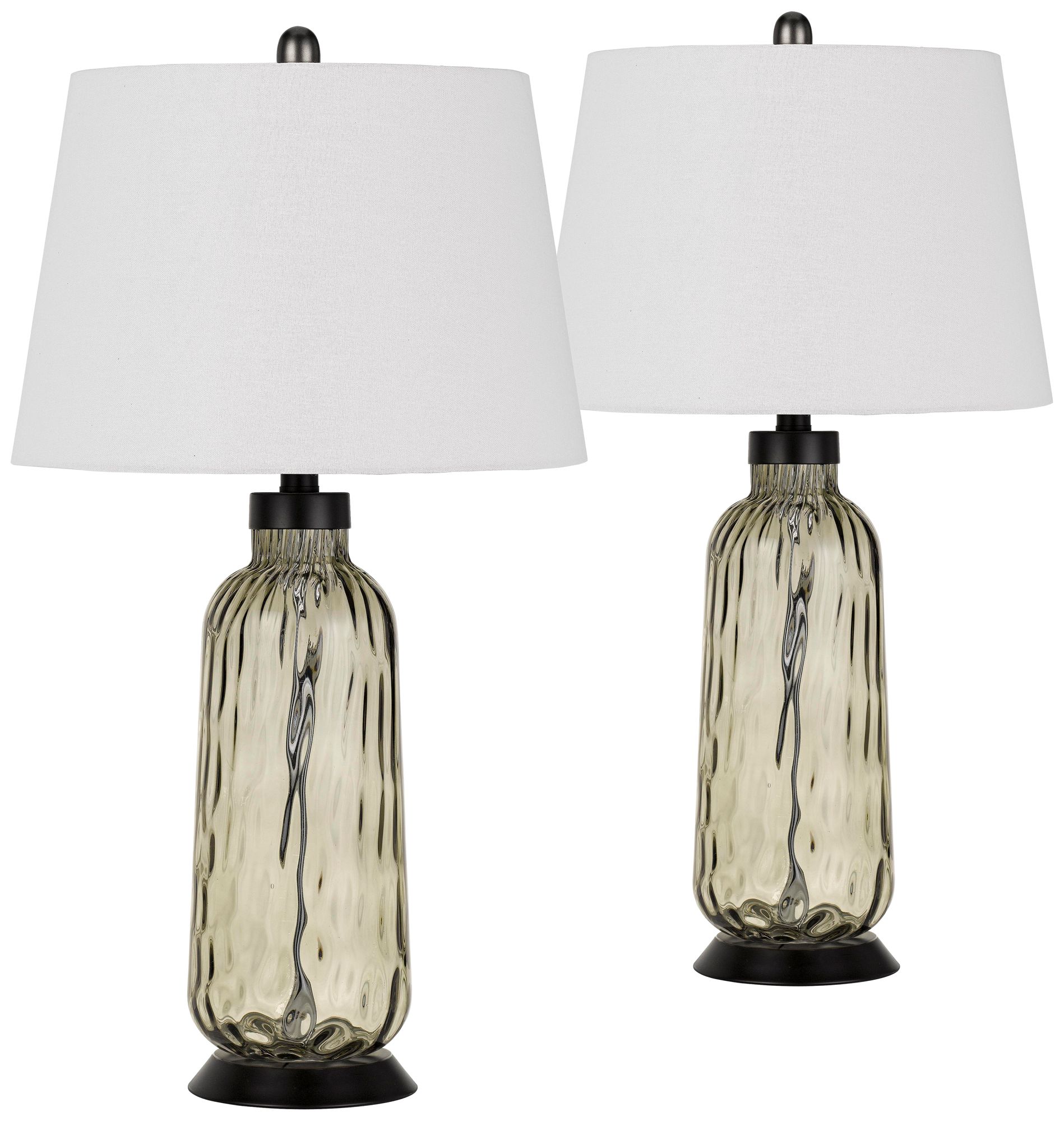 Bolsena Smoked Glass Jar Table Lamps Set of 2