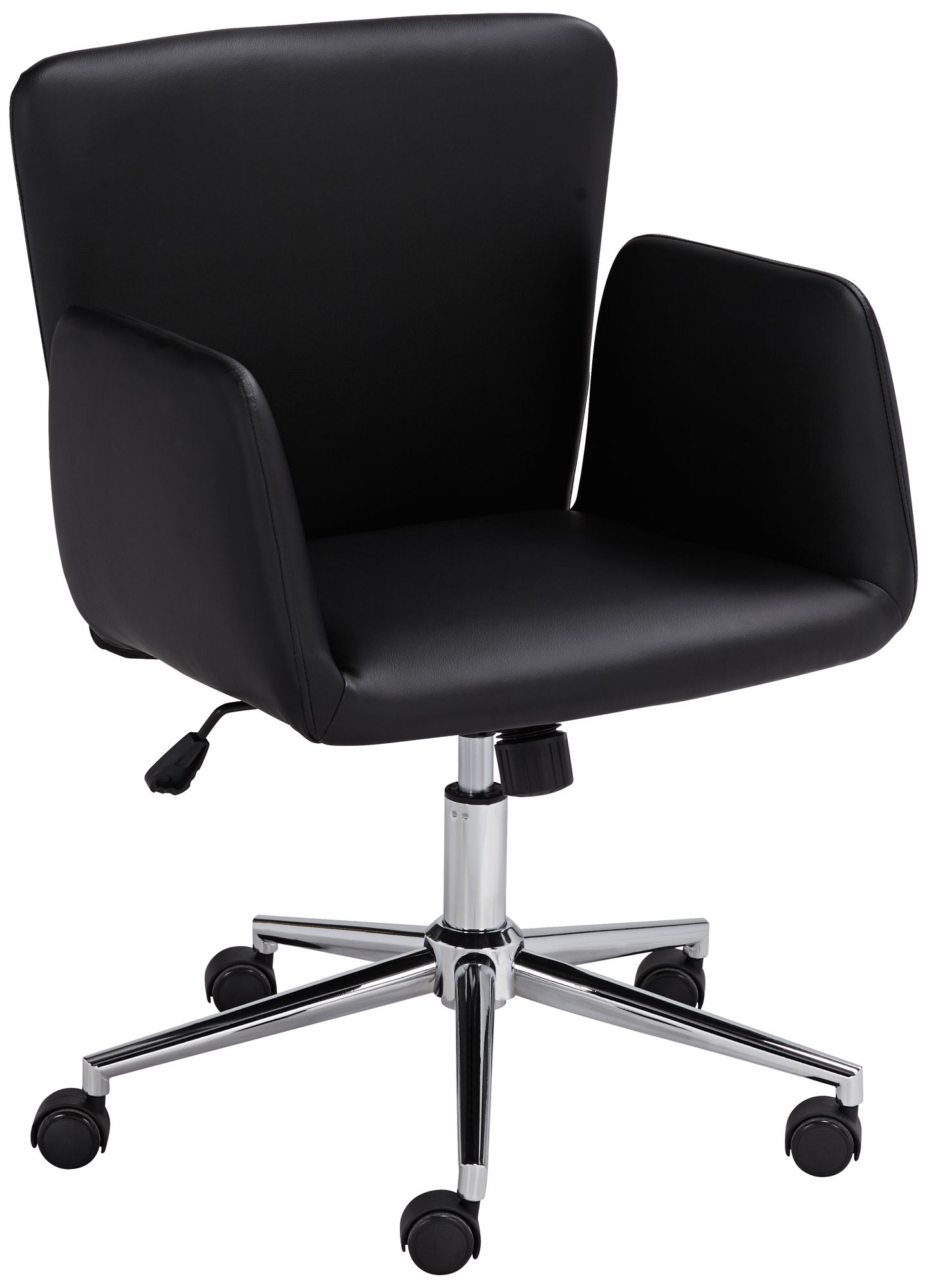 Megan Black Faux Leather Swivel Office Chair - #63K84 | Lamps Plus
